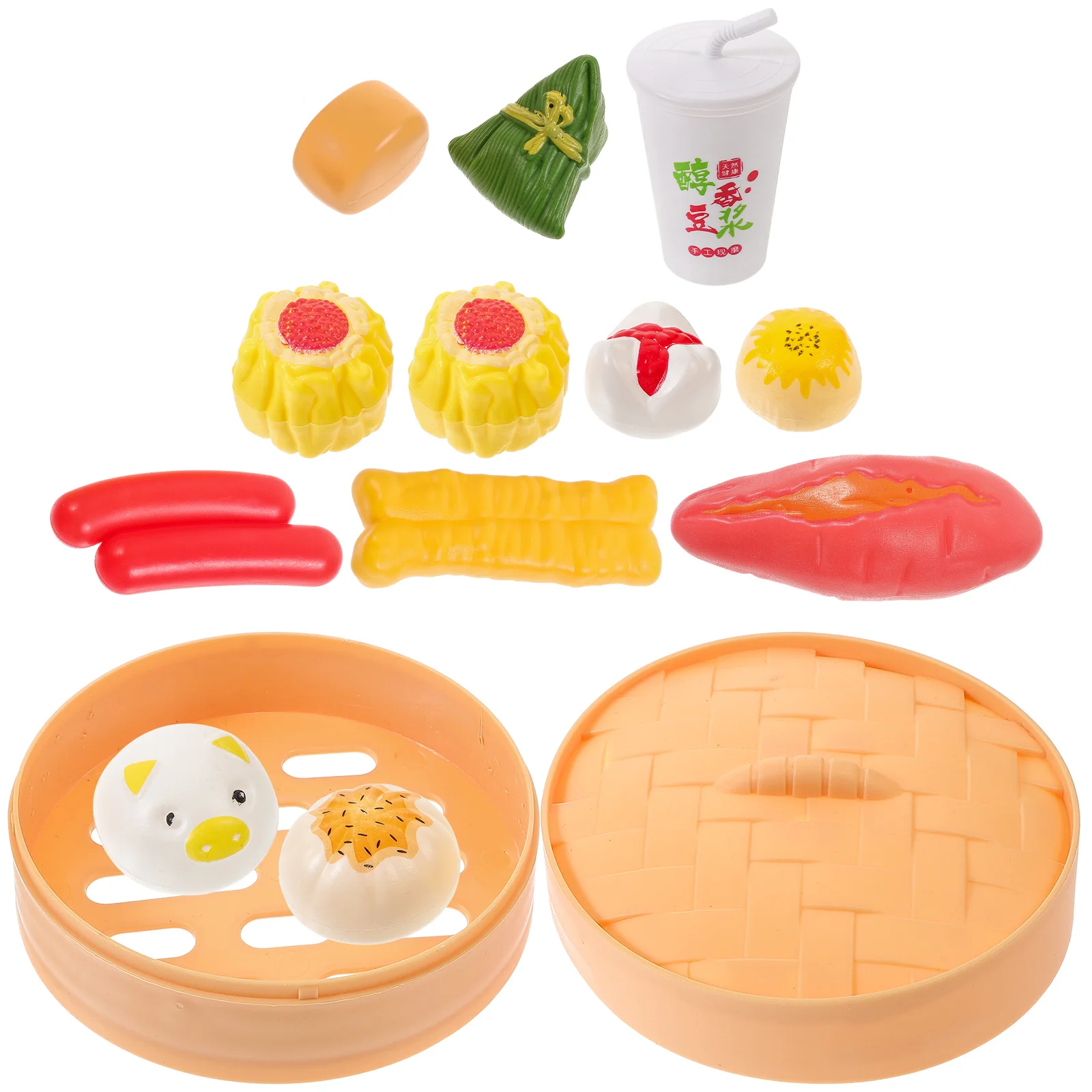 Children's Play House Kitchen Breakfast Refreshment Toy Model Set Boys and Girls Cooking Toys Food Playset Plastic Playing Prop