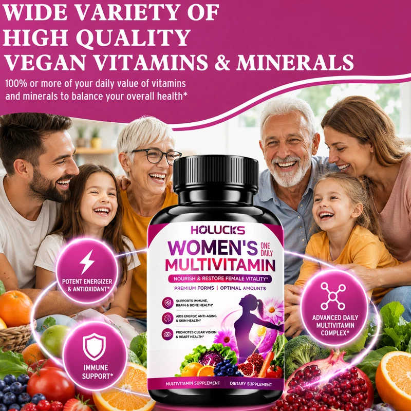 HOLUCKS Aguaje & Red Maca Capsules, with Fenugreek & Panax Ginseng, Support Curve Lifting, Skin Elasticity & Female Vitality