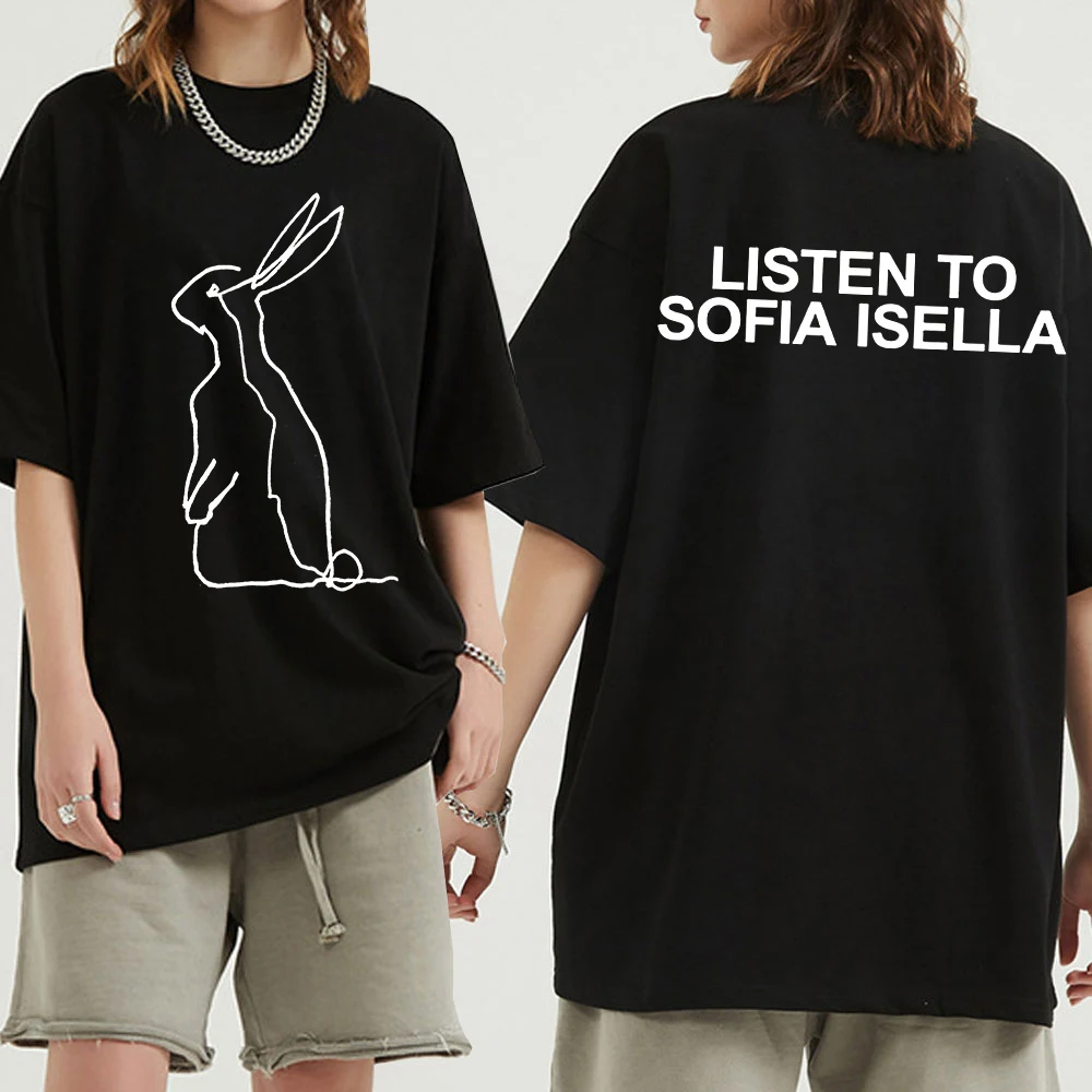 صوفيا إيسيلا عشاء الكلب التي شيرت موضة 2025 ألبوم الأرنب الرجال/النساء الملابس Harajuku بلايز عالية الجودة القطن بلايز