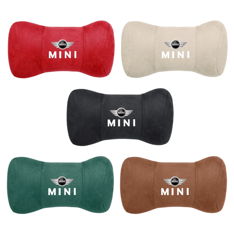 Auto-Nackenkissen aus Wildleder mit Logo-Aufkleber für Mini Cooper JCW Works F54 F55 F56 F57 F60 R50 R52 R53 R55 – Detail 5