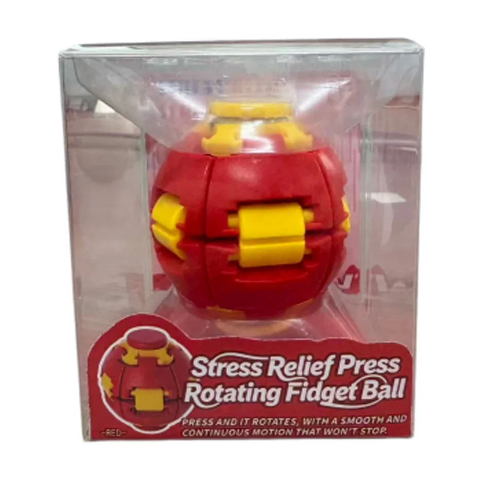 3D Printed Rotatable Fidget Ball Push Pop Spinning Finger Gyro Sphere Hard Plastic Stress Relief Sensory Toy Desk Decor Set Kit