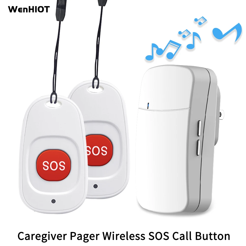 

WGHINE Wireless SOS Button Emergency Care Caller For Elderly/Patient Remote Care One Click Help Doorbell