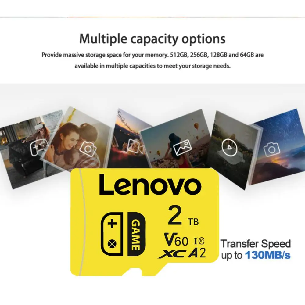 Lenovo Mini 128GB 256GB 512GB SD Memory Card Class 10 High Speed Flash TF Card 2TB SD Card MicroTF SD Card For Nintendo Switch