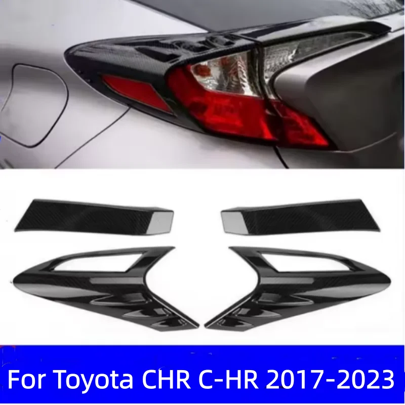 トヨタ-chr-c-hr-2017-2022-クロームリアライトランプまぶた眉毛テールライトカバートリムステッカーアクセサリーカースタイリングに適合