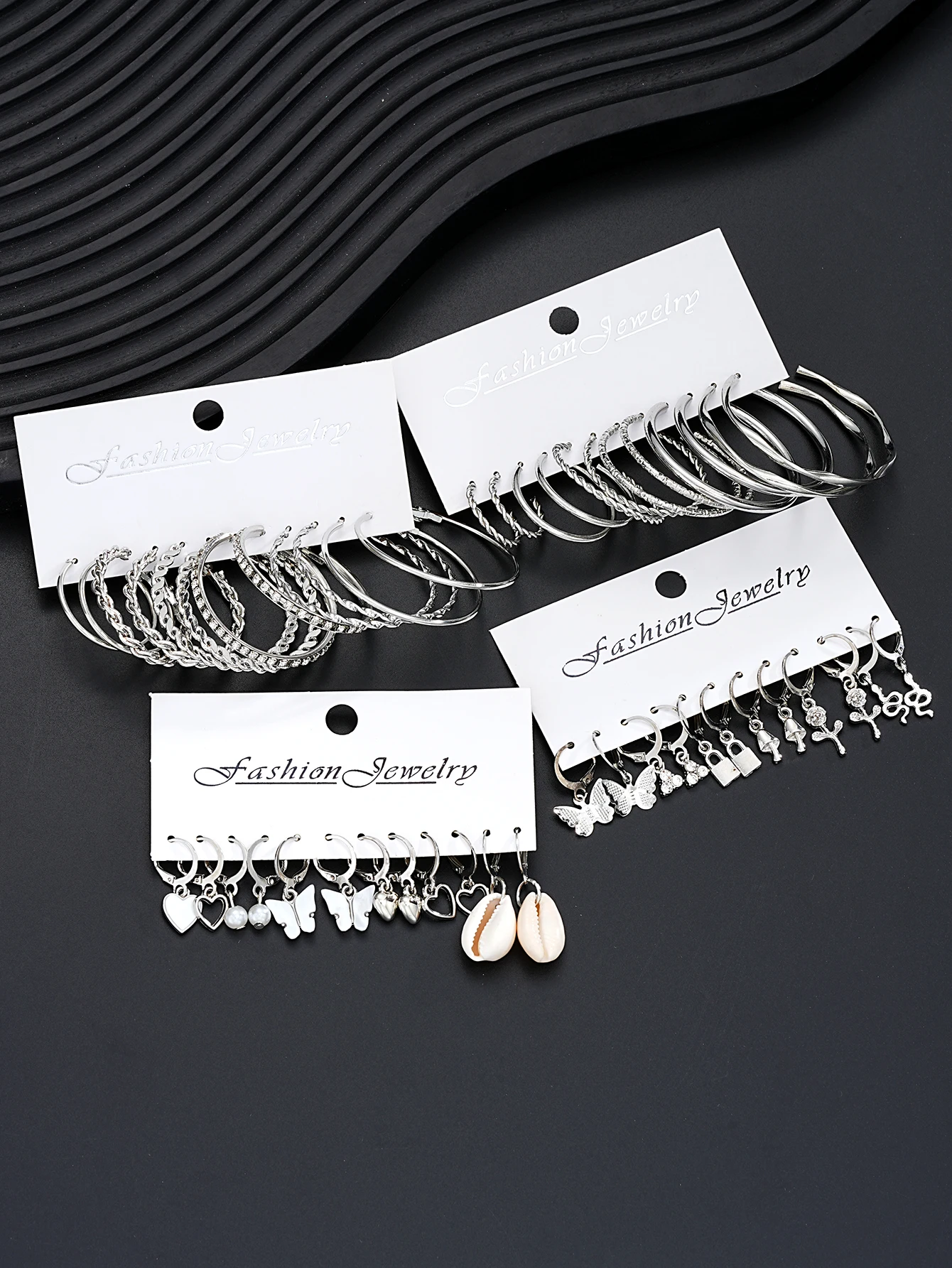 48pcs Fashionable Pearl Twist Design Wide Multilayer Earrings Set for Women Perfect For Party Date Gifts And Daily Wear 2024 New