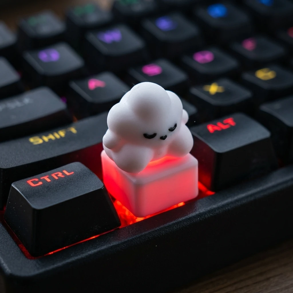 Smiling Cloud Personality Mechanical keyboard keycaps Custom Keycaps Cross Axis PC Gaming Keyboard Peripherals Collection Gift