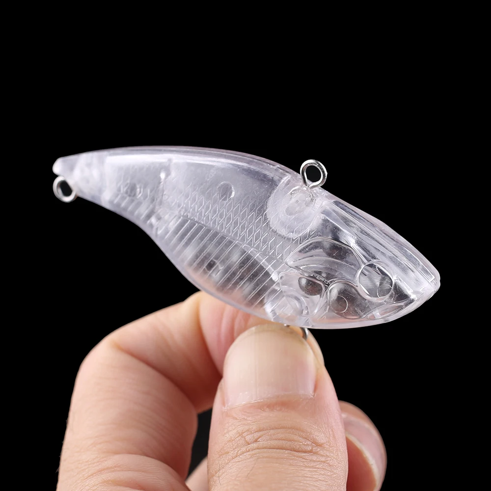 Chan’sHuang 20PCS Unpainted Blanks Bait Sinking Lipless Crankbait Rattles VIB Wobbler Vibration DIY Artificial Fishing Lures