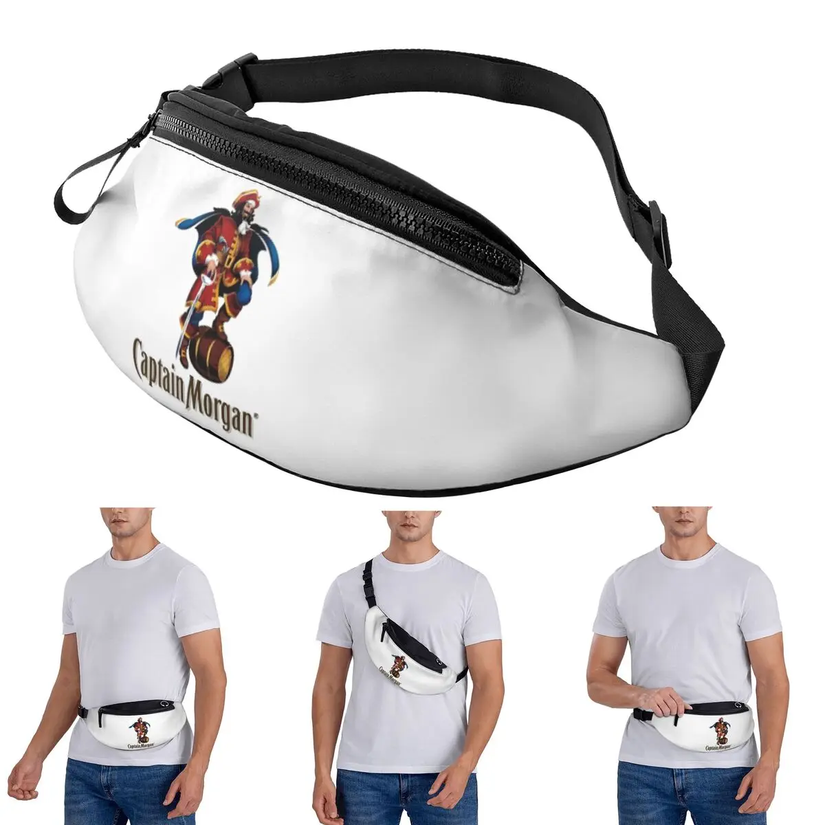 

Crossbody Waist Bag Captain Morgan Men Women Fanny Pack Traveling Running Money Phone Pouch