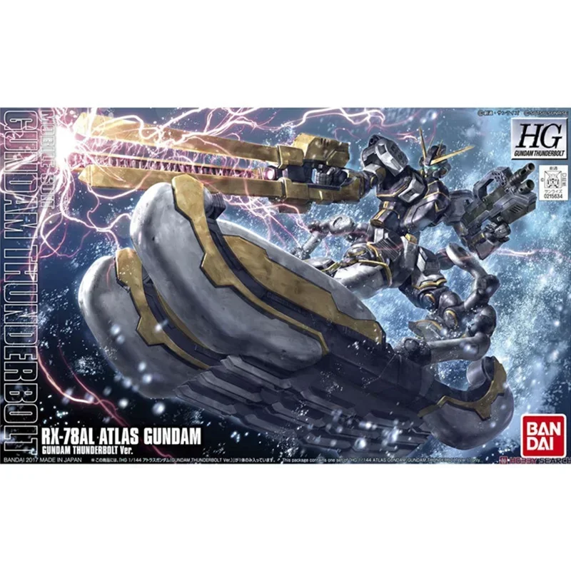 Bandai-Gundam Model Toys, Figura de Ação Anime Original, Presentes Colecionáveis, Genuíno, HG 1/144, Thunder Infinity, RX-78AL, Atlas, Em estoque