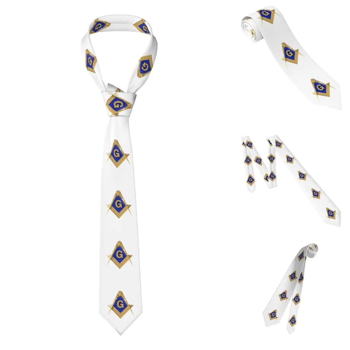 Freemason Masonic Necktie for Men Silk Polyester Slim Neck Ties Wedding Accessories Tie Classic Gravatas