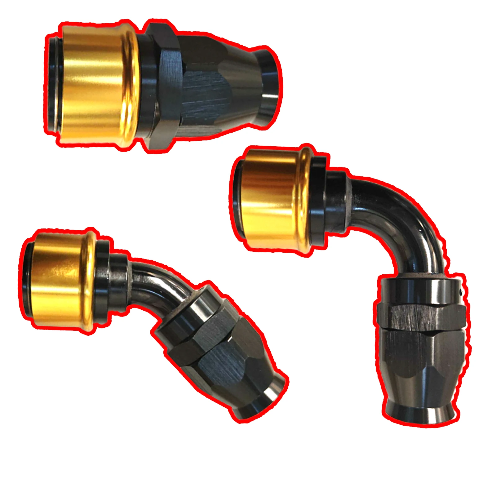 Straight/45/90Degree PTFE Quick Release AN Fittings -AN4 -AN6-AN8-AN10-AN12-AN16 Swivel Fuel Hose End ORB Adapter For PTFE Hose