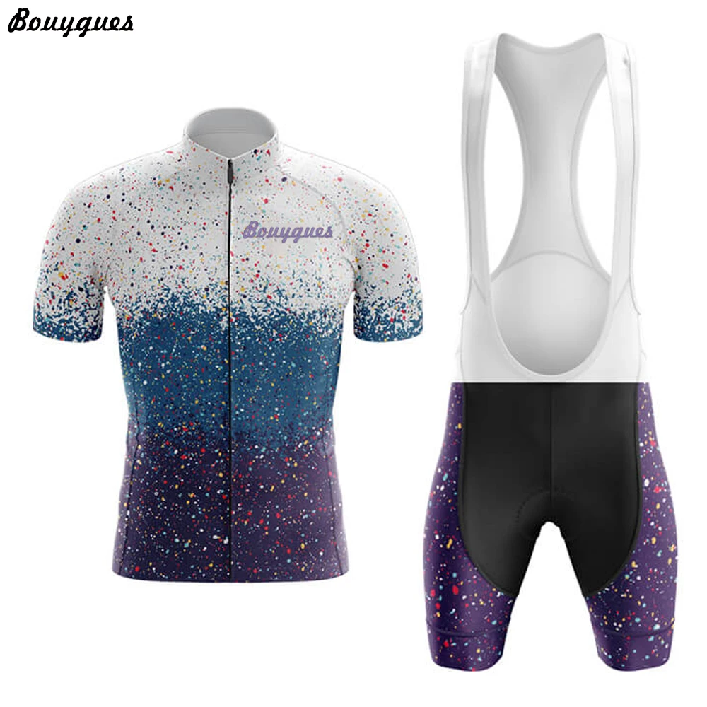 Paint Splatter Club Cycling Jersey Set Summer MTB Race Bicycle Clothing Short Sleeve Ropa Ciclismo Outdoor Riding Bike Uniform image 2