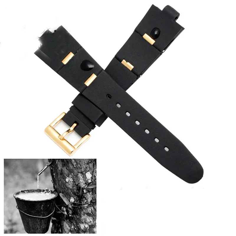 Silicone Watch Barcelet Watch Accessories Band for BVLGARI DP42C14SVDGMT Convex 8mm Rubber Strap Men and Women 2 Types