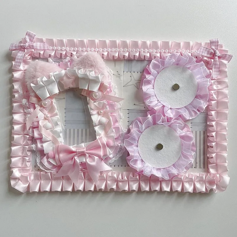 Kawaii Ita Bag Pin Badge Display Organizer Handmade Lace Backplate Board DIY Badge Holder Insert for Itabag Decoration