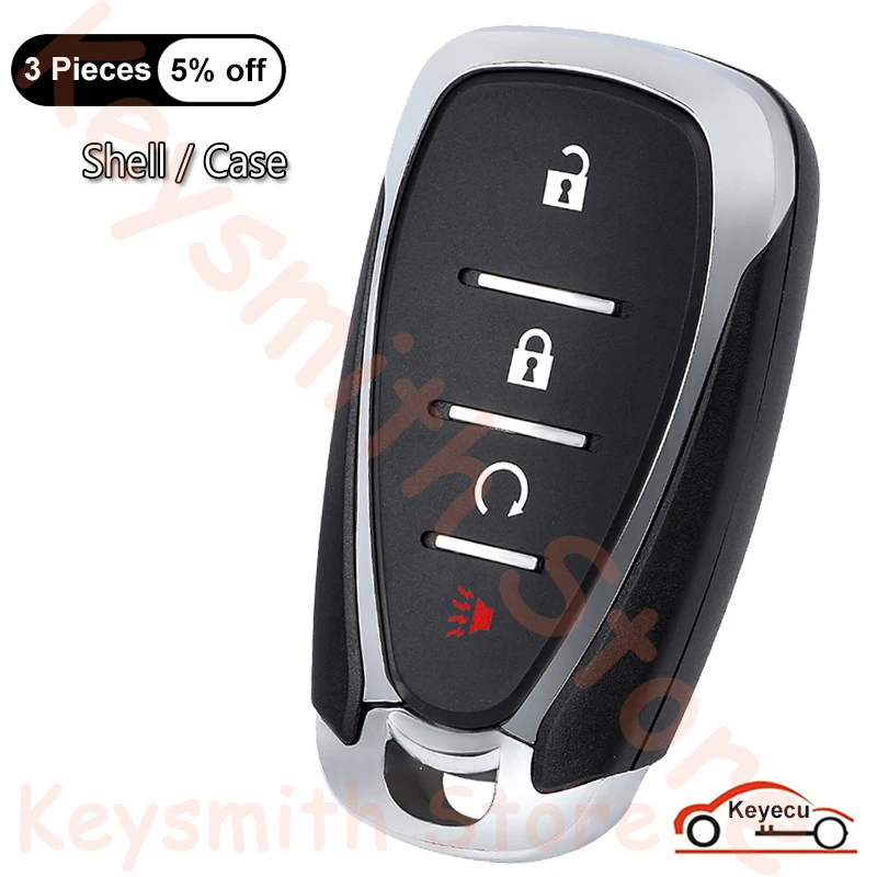 KEYECU 4 Buttons Case for Chevrolet Cruze Traverse Volt Bolt Equinox Sonic Trax Smart Remote Key Shell Cover Fob HYQ4AA / HYQ4EA