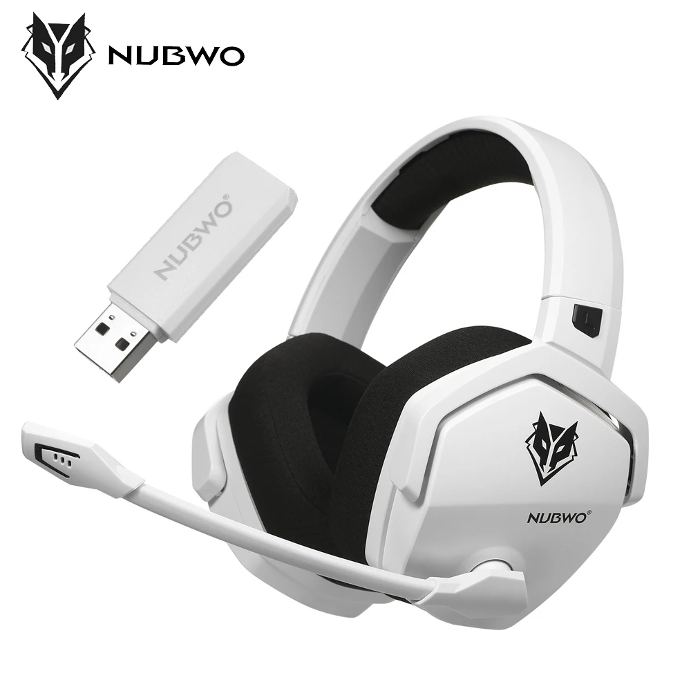 NUBWO G06 2.4G Wireless Gaming Headset for PS5 PS4 PC Laptop Noise Cancelling Over Ear Wired Headphones with Mic for Games