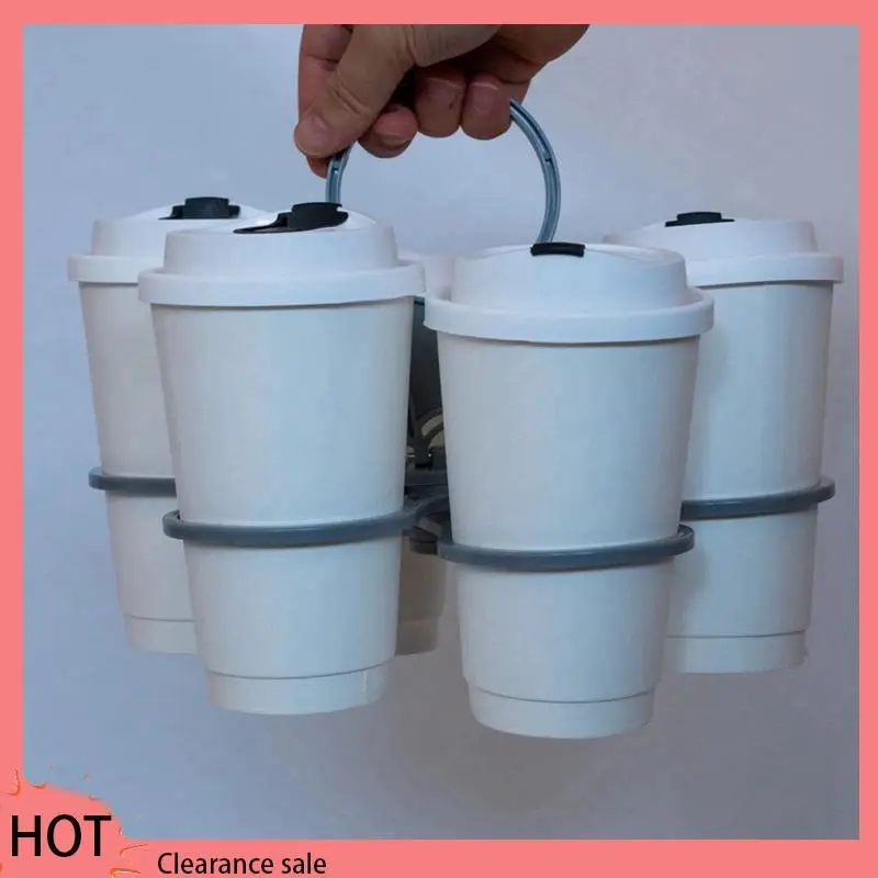 

A88Z 5 шт. Складная вращающаяся портативная стеклянная чашка для кофе, пластиковый портативный держатель для чашек, 6 палочек, подъемник для чашек.