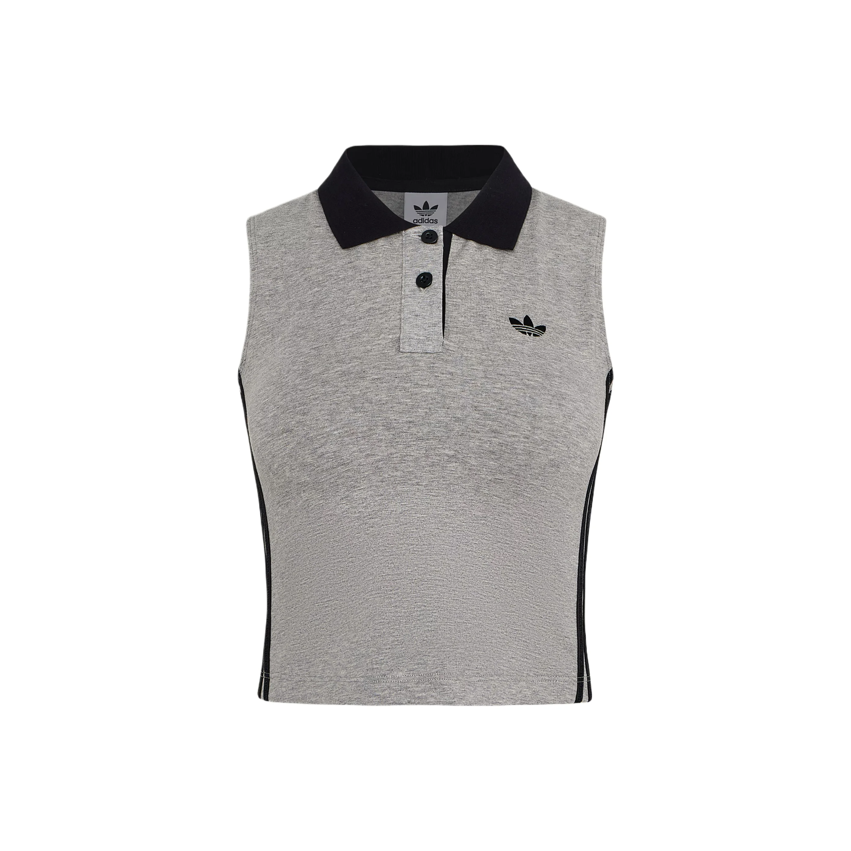 adidas-originals-tank-tops-women's-medium-heather-gray-polo-collar-other