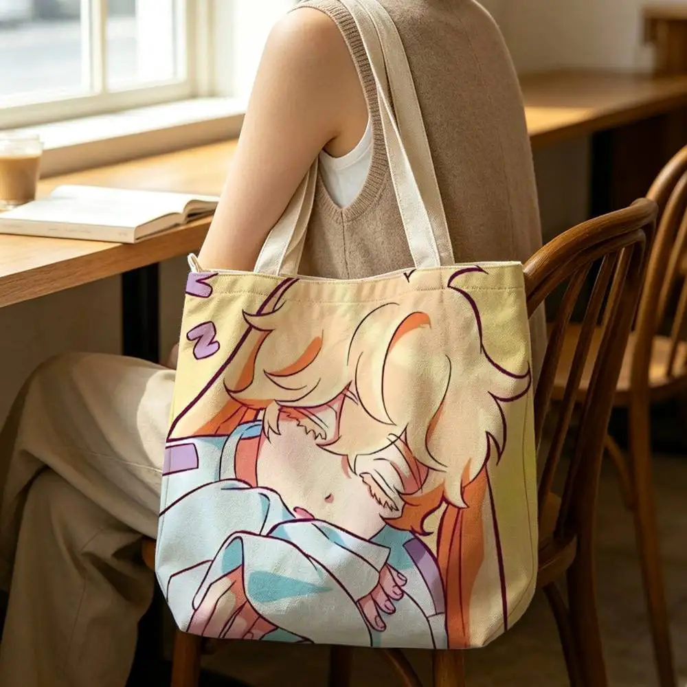 Anime Alien Stage Luka Tote Bag for Women Reusable Shopping Tote Bag Zippered Shoulder Bags Print