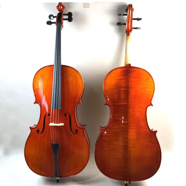 real Tiger Maple solid wood Cello 4/4 3/4 Orange Spruce student cello stringed instrument beginner professional violoncello