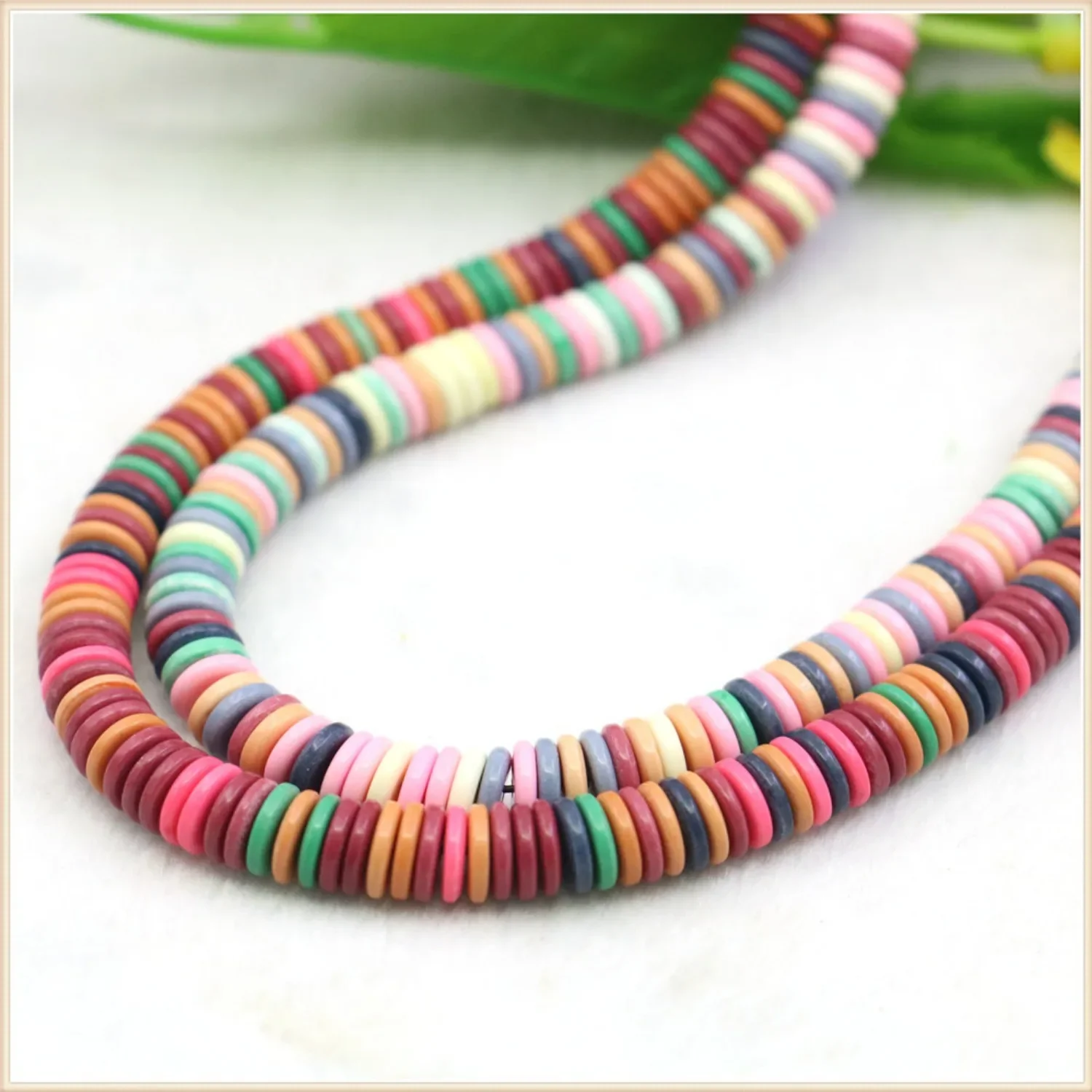 

2X7mm Red Pink Multicolor Thin Abacus Anion Oxidized Stone Loose Beads DIY Accessory for Necklace Bracelet Jewelry Making Design