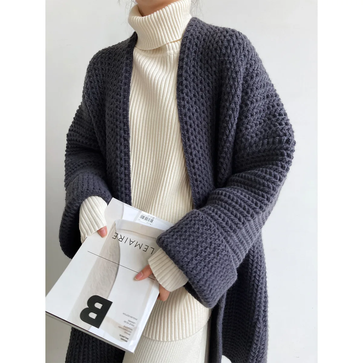 Maxi Cardigan Strick pullover Frauen häkeln Frühling Herbst Winter Pullover Herz Streetwear Tasche Strick mantel lange Jacke Pullover