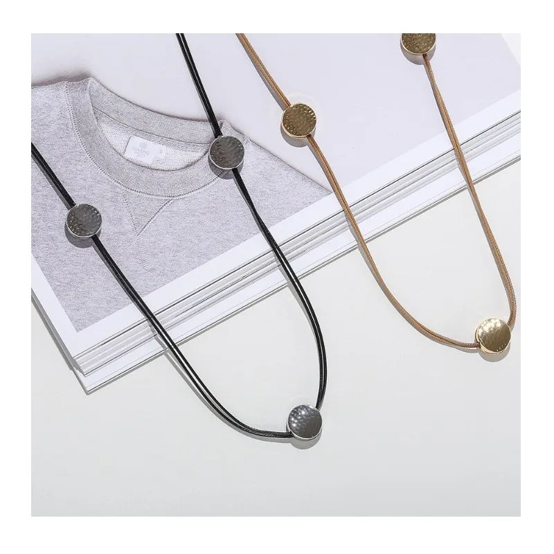 

Sweater Chain for Niche Design Sense Best-selling High-end Sense Metal Round Double-sided Long Necklace