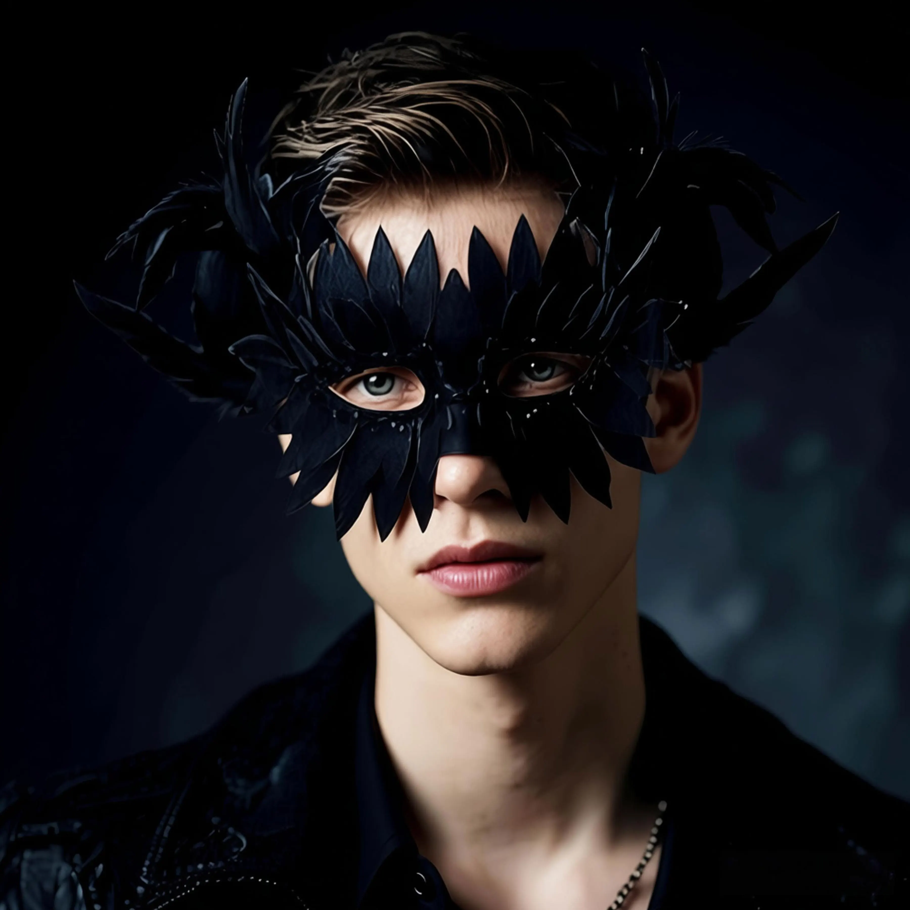 Luxury Diamond-Embellished Leather Feather Mask for Evening Gala Cosplay Ball Masquerade Half-Face Mask Magazine Cover Model pro