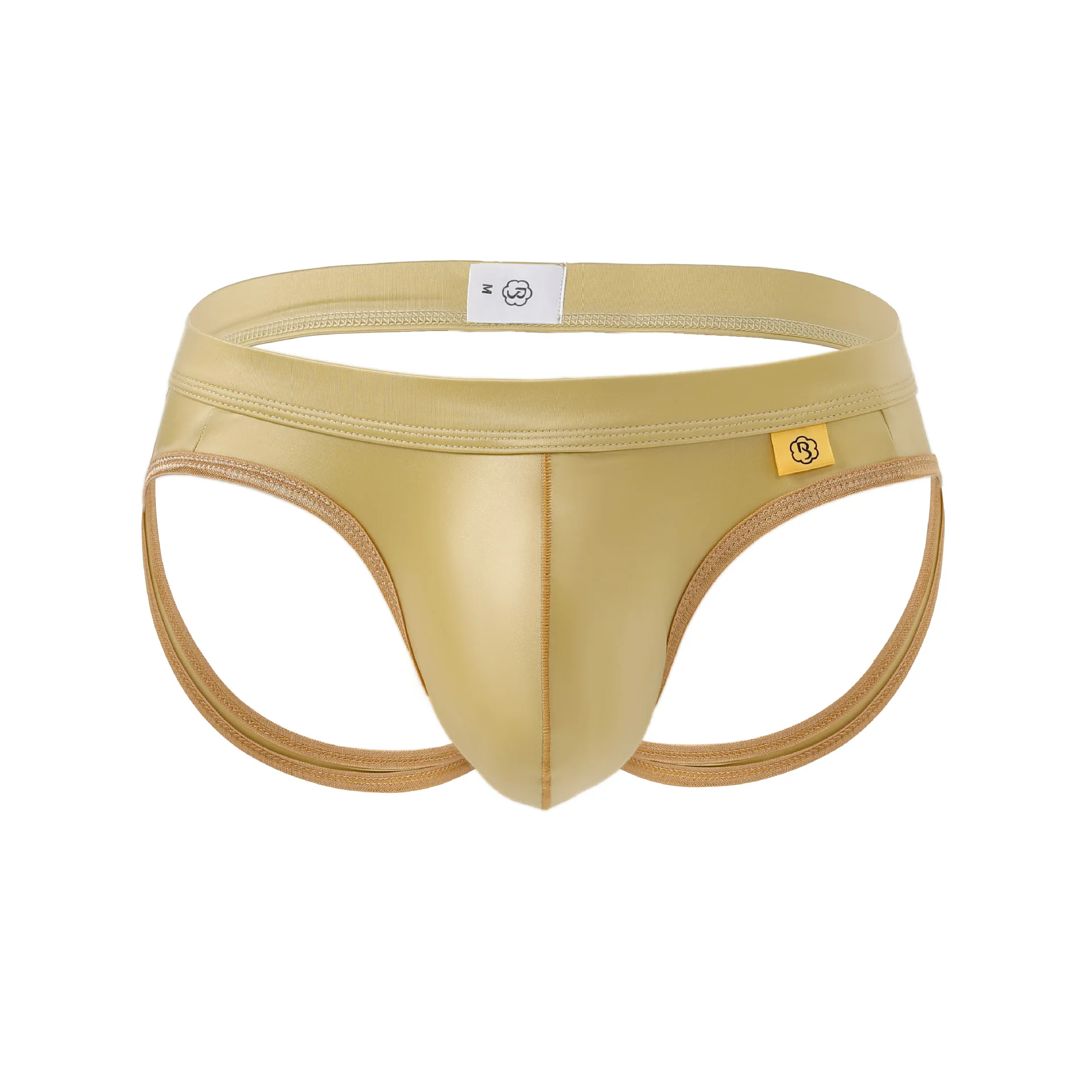 Satain Silky Smooth Jockstgrap for Men Sexy Low Waist U Convex Pouch Thong Gays Erotic Open Butt Underpants Soft Elastic Mankini