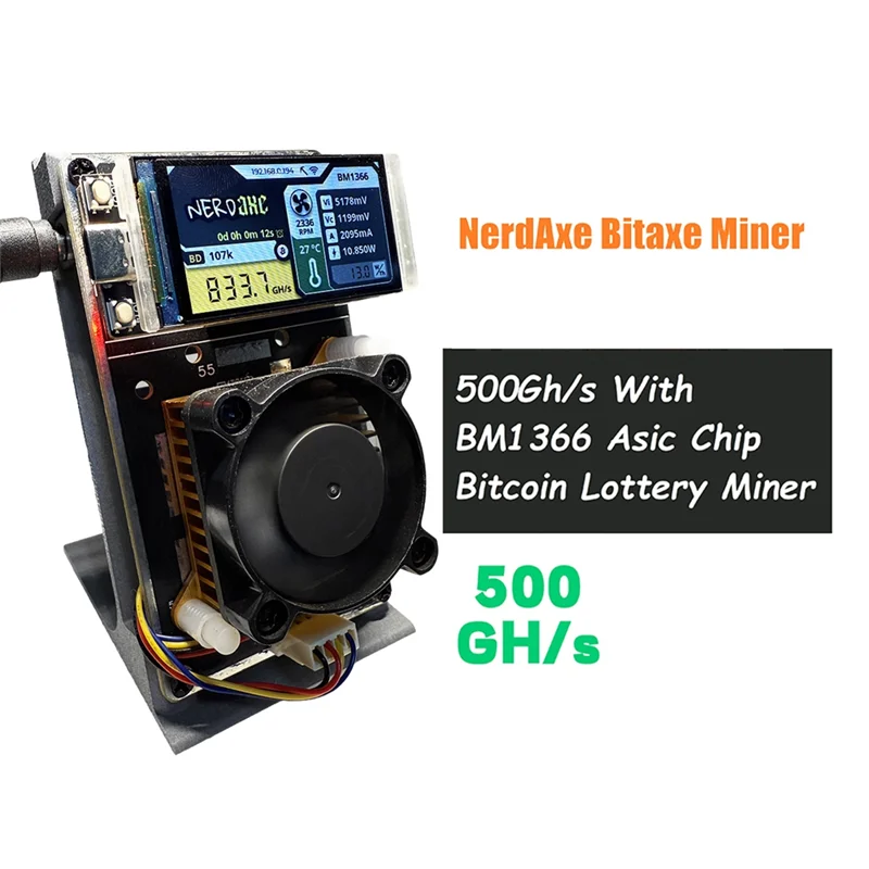 

0Z-Nerdaxe Nerdminer Vertical Miner 500Gh/S BM1366 ASIC Chip Solo Lottery BTC Miner Bitaxe Lottery Mining Miner UK PLUG