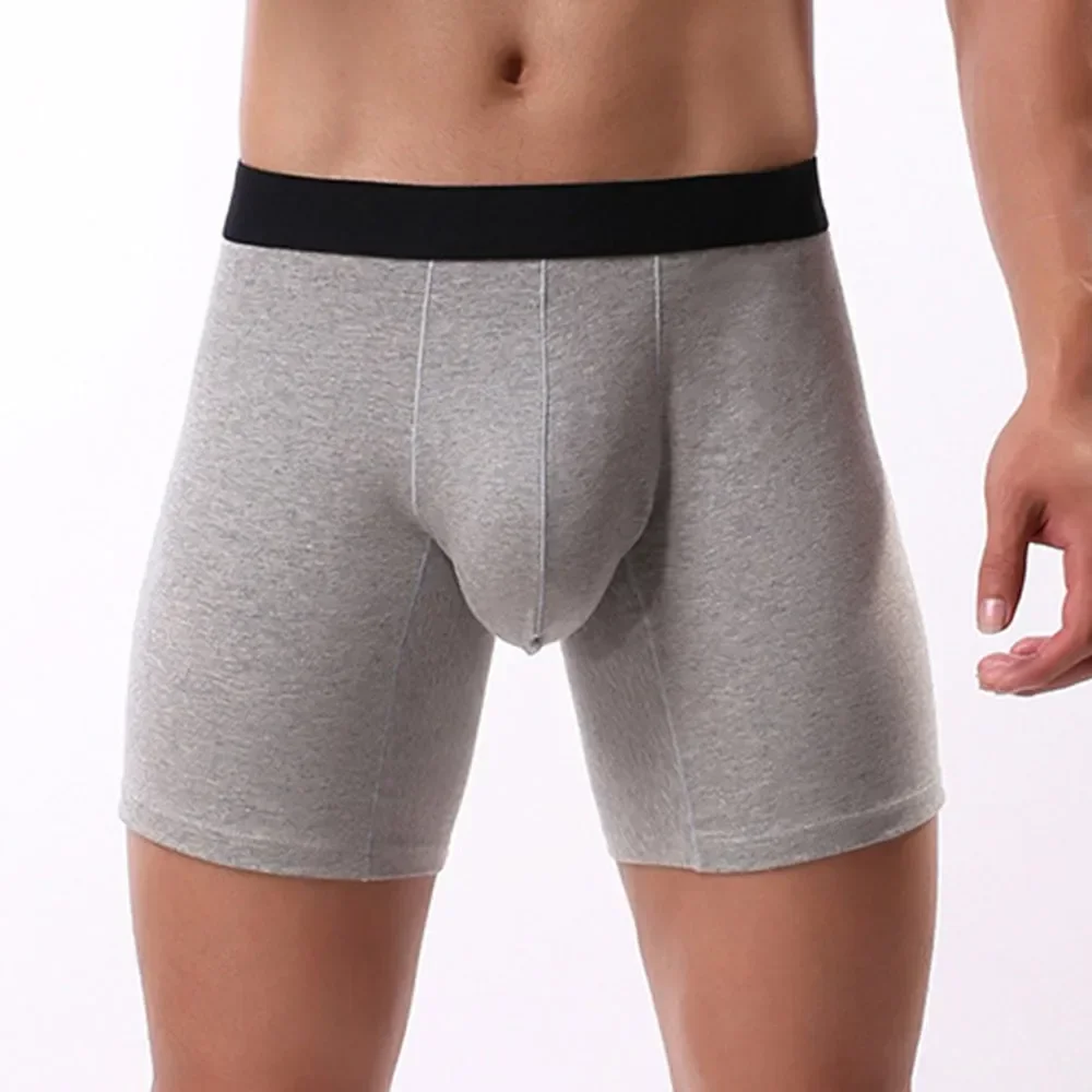 Lange Been Boxers Mannen Ondergoed Shorts Ademend Effen Ardennen Olifant Grote Pouch Boxers Sexy U Bolle Pouch Bikini Mannelijke Slipje A5