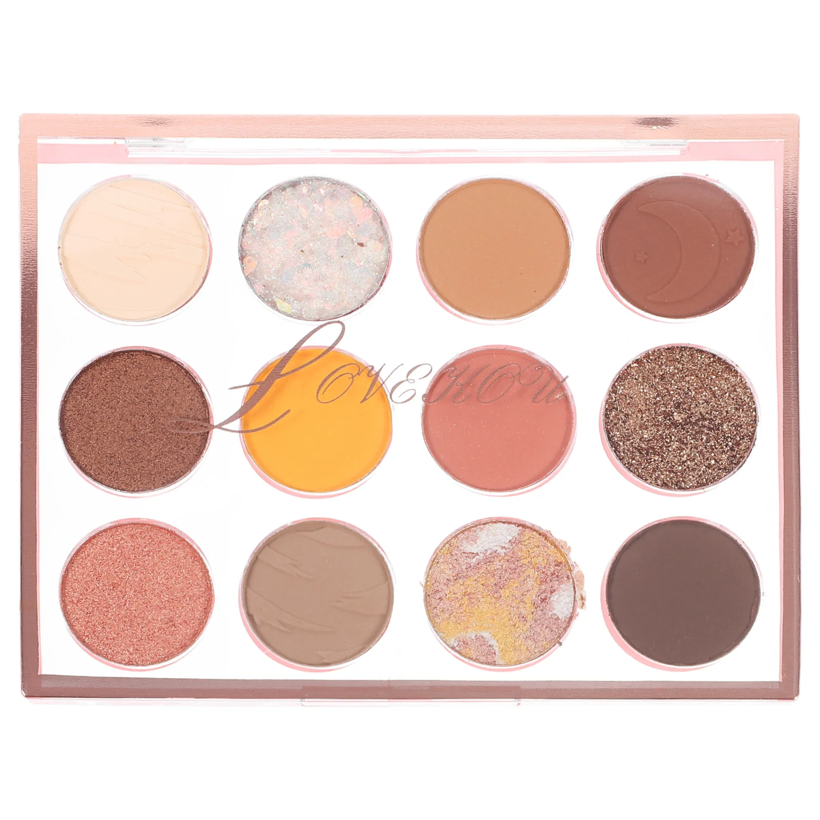 

12 Grids Eyeshadow Palette Makeup Sturdy Lightweight Travel Compact Eye Shadow Powder Sparkle Shimmer Case Organizer Holder For