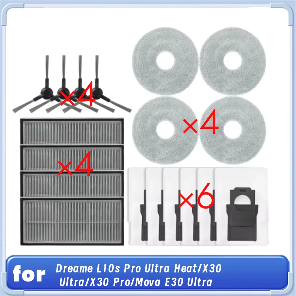 

A04V 18 шт. для L10s Pro Ultra Heat/X30 Ultra/X30 Pro/E30 Ultra робот-пылесос аксессуары для подметальных машин