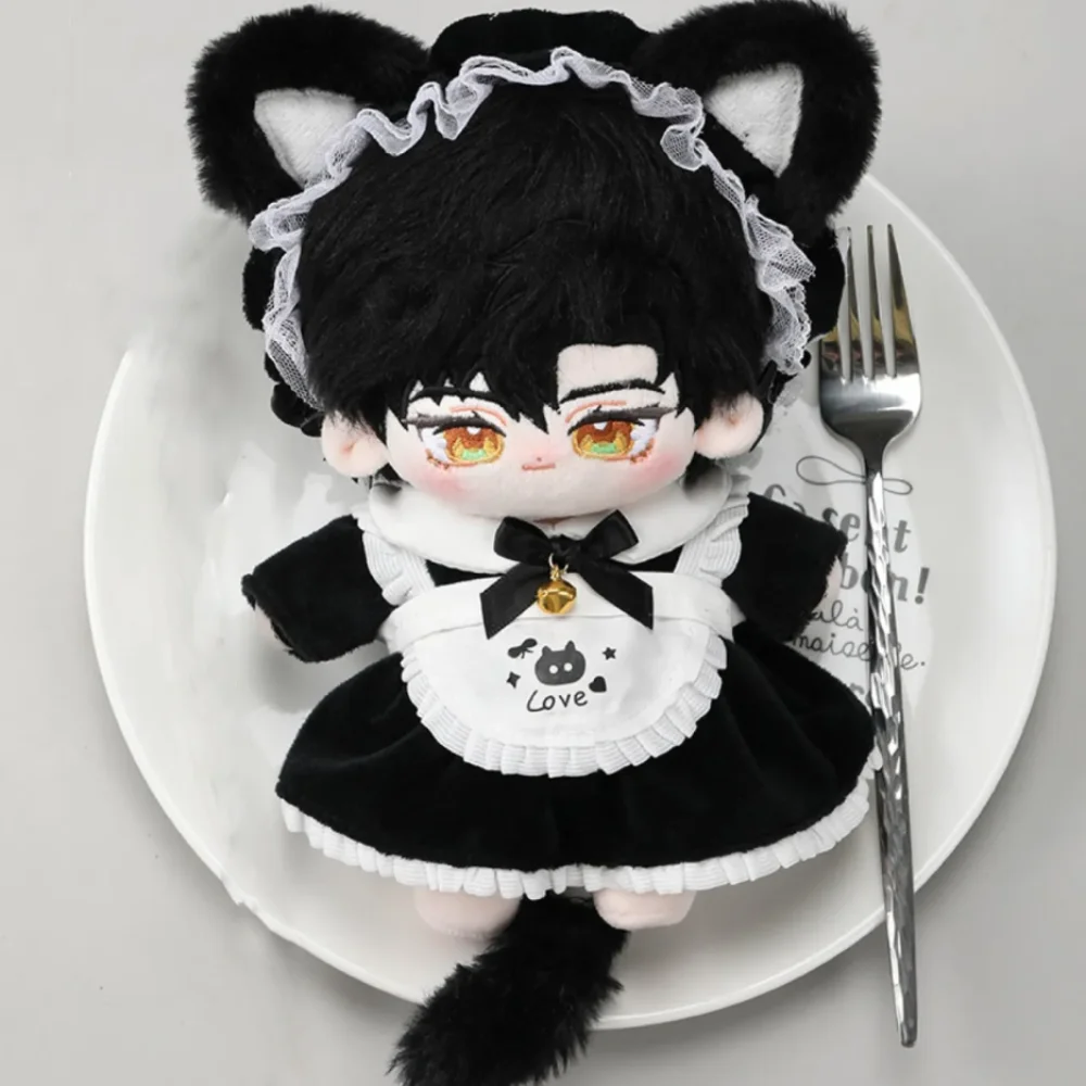 

Cat Tail 10cm Cotton Doll Clothes Maid Dress Bow Skirt Cotton Doll's Clothes Mini Fashion Plush Doll Clothes Doll Accessories