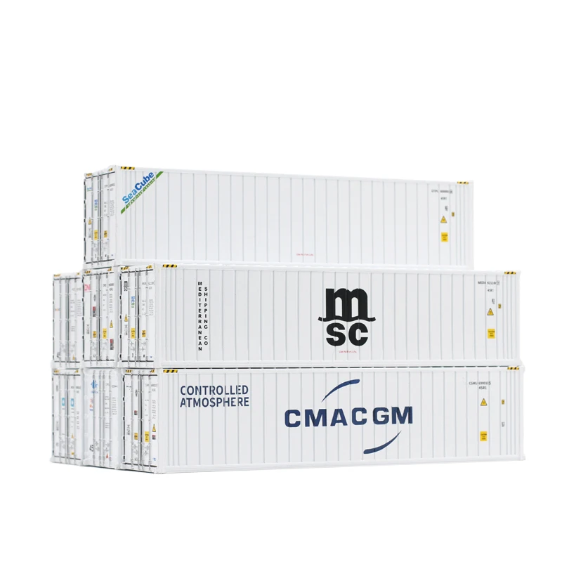 Modelo de juguete coleccionable de fundición a presión, escala 1:50, uno, MSC,CMA, CGM, 40 pies refrigerados, barco de cadena fría, modelo de contenedor de camión