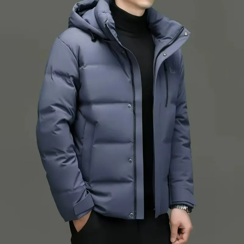 

COMXZ Lightweight Outerwear for Men Featuring Premium Down Filling Detachable Hood Casual Style Padded Fashion Work Coat