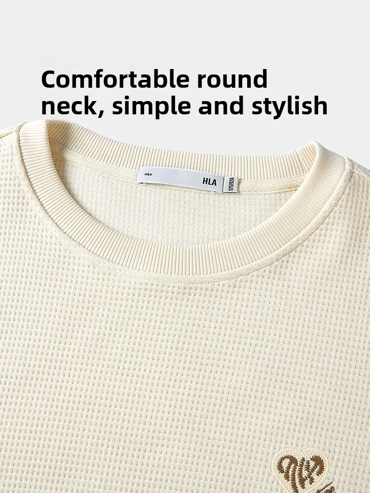 Men's Crew Neck Sweatshirt Hoodie Knitted Fabric Straight Cut Casual Style Long Sleeve round Neck Micro Stretch Autumn New Ar...