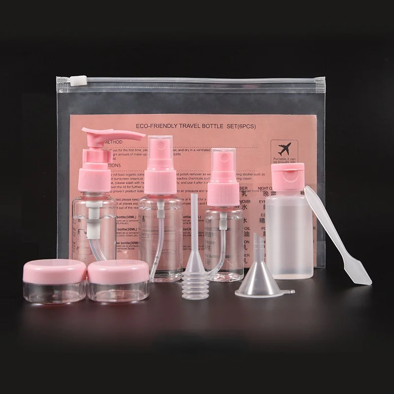 11Pcs Reise Kosmetik Sub-Abfüllung PET Spray Lotion Creme Nachfüllbare Flasche Leere Flüssigkeit Container Tragbare Werkzeug
