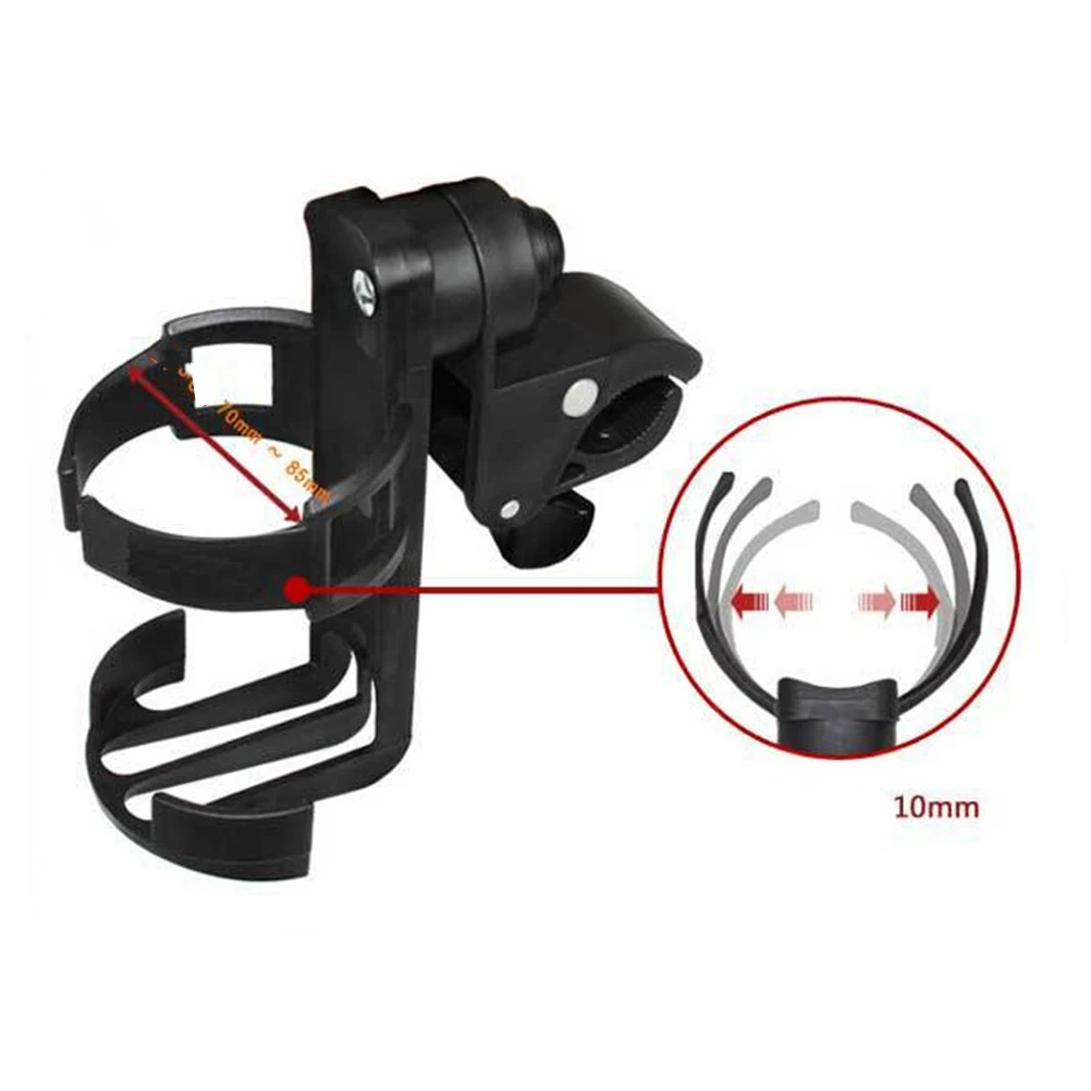 

Quick Release Cup Holder For Stroller Bicycle Lightweight Plastic Durable Easy Install No Tools Rotatable