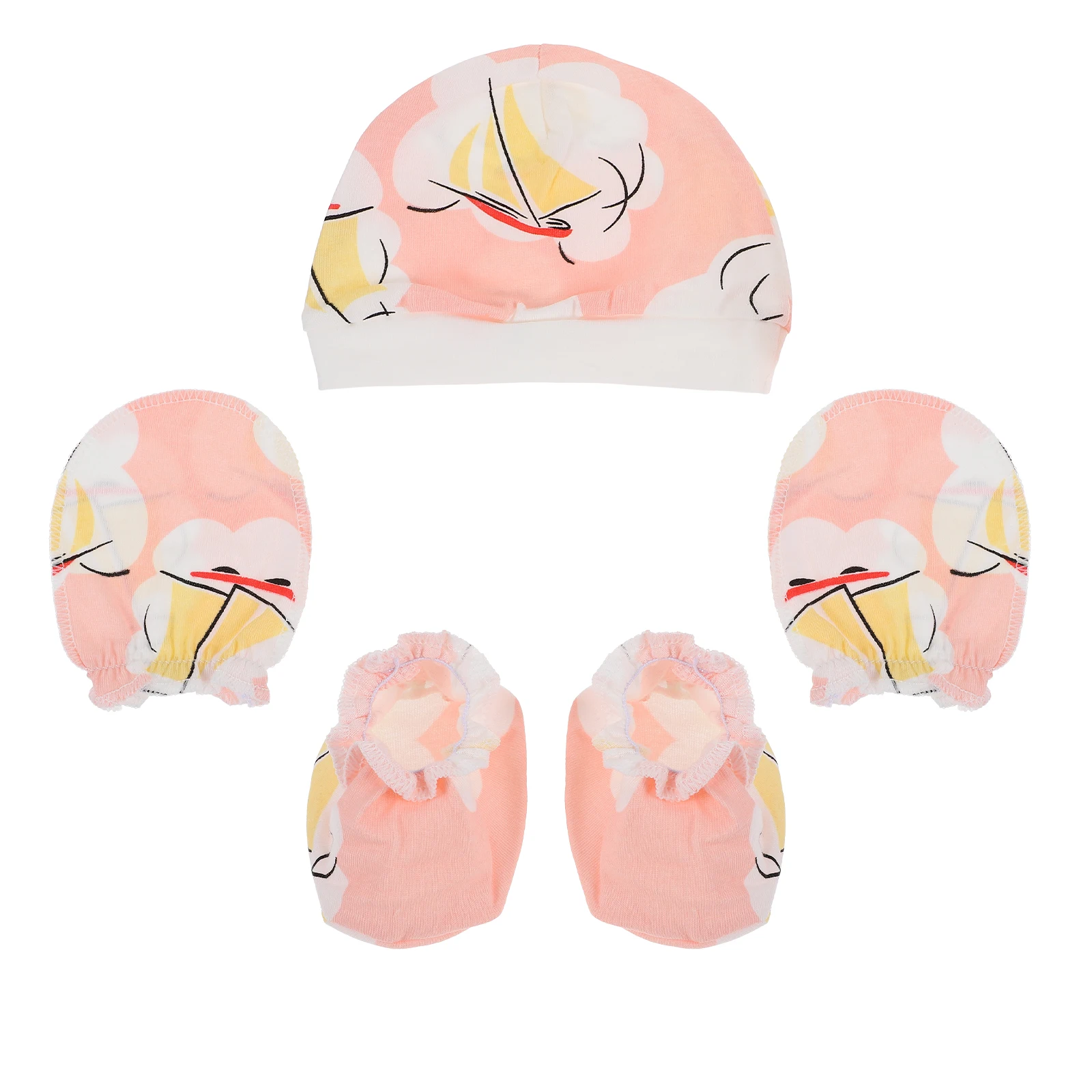 

Newborn Protective Suit Cotton Baby Hat Foot Cover Anti-scratching Glove Anti-grab Protection Kit for