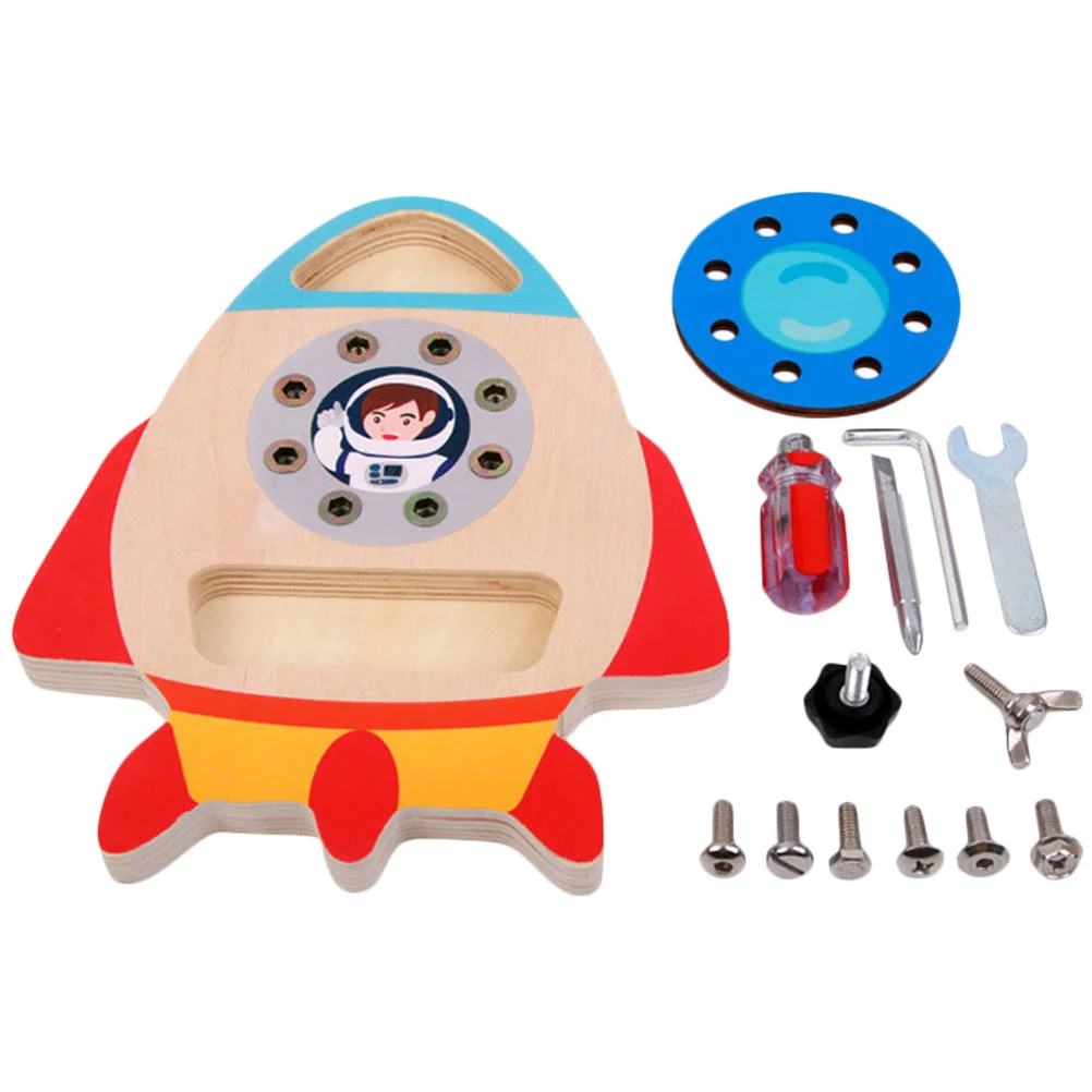1 conjunto reutilizável ocupado placa de madeira diy aprendizagem crianças educacional foguete quebra-cabeça crianças fornecimento interativo prático criatividade