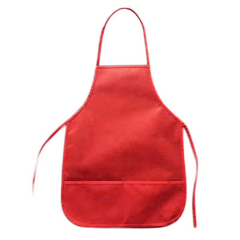 Apron Girl Aprons 36 * 48cm Kitchen Classroom Arts Crafts Painting Yellow Craft Chicken Baking Children Fabric