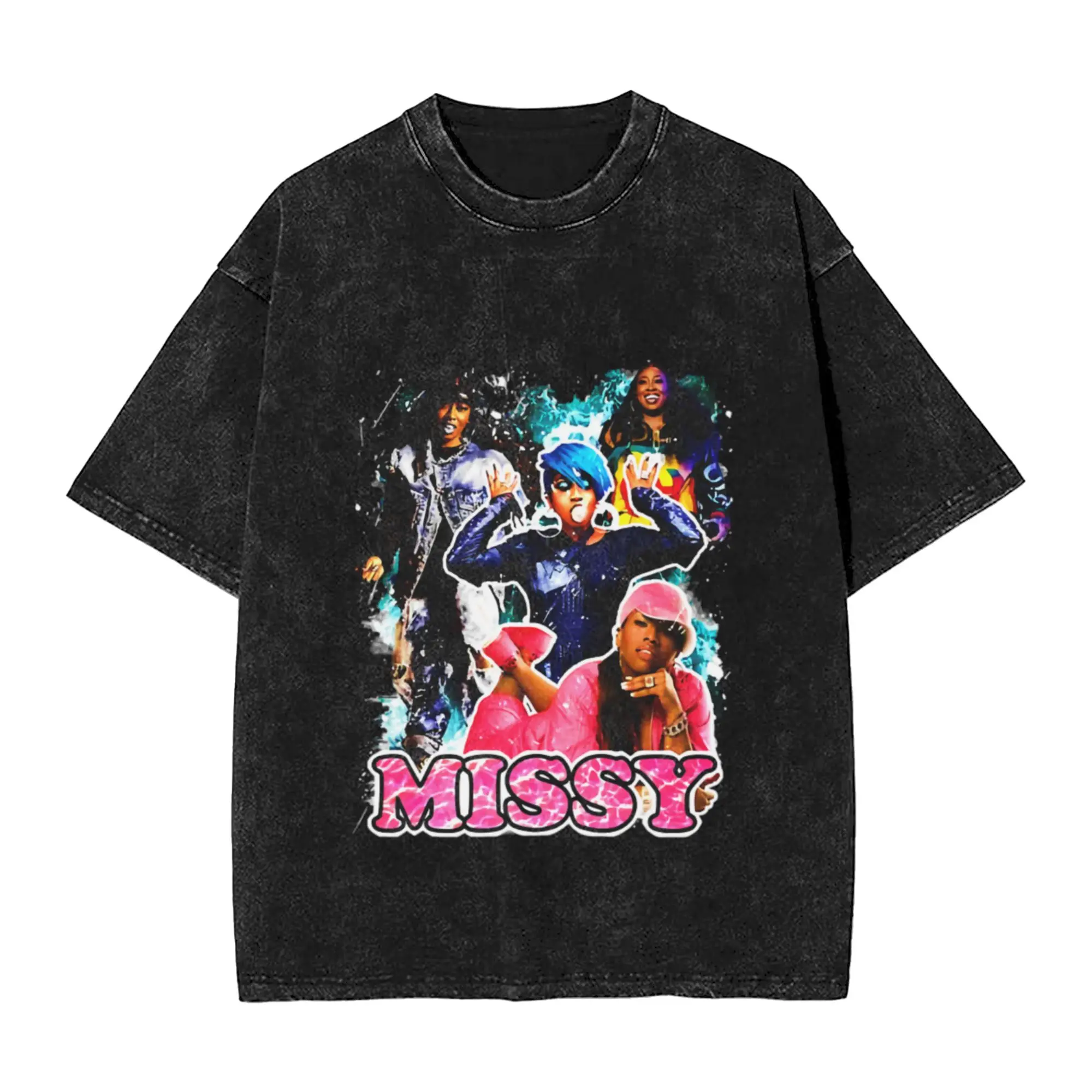 Vintage Inspired Missy Elliott Hip Hop Rap Classic Chic A T-Shirt Oversized Short Sleeve Men's Women's Cotton Tees Tops