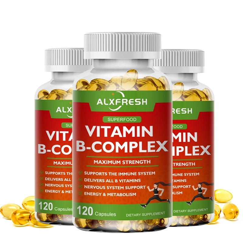 

Alxfresh B-Complex Vitamin Supplements (B12 B1 B2 B3 B5 B6 B9 Folic Acid &Biotin), Immune & Energy Support