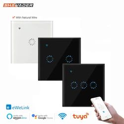 Smart Life-interruptores de pared Ewelink con WiFi para el hogar, Panel de cristal táctil de luz con Control remoto por voz inalámbrico por Alexa y Google Home, 1/2/3 entradas