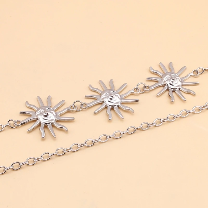 Durablity Teens Jeans Corrente Dupla Camada Pingente Forma Lua para Calças