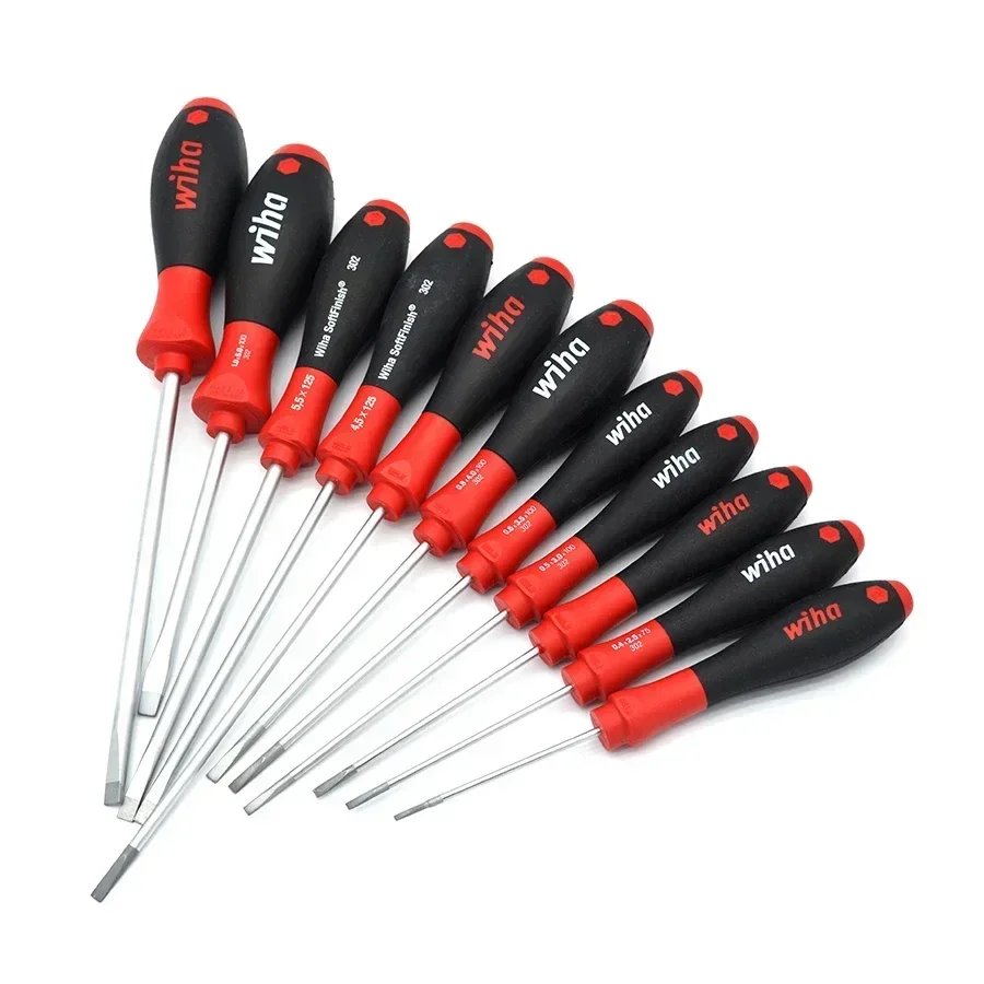 WIHA NO.302Slotted Screwdrivers with Round Blade for Low-lying Screws Non-Slip Grip Highly Ergonomically Shaped Series toolsset
