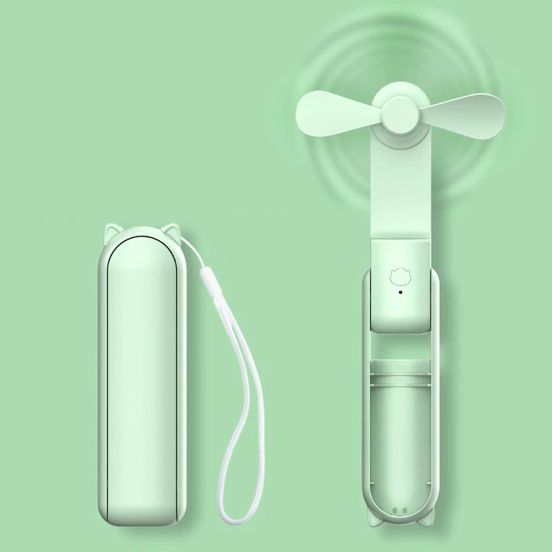 Tragbarer Mini-Ventilator, wiederaufladbar über USB, 3-stufig verstellbar, faltbarer Handventilator, geeignet für Frauen, Reisen, den Einsatz im Freien