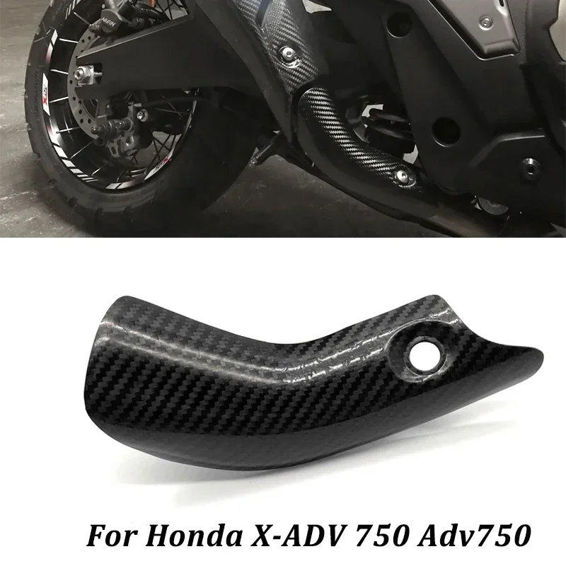 Fit For Honda X-ADV Adv750 Exhaust System Middle Carbon Fiber Connection Pipe Heat Shield Cover Guard Anti-Scald Shie Motorcycle