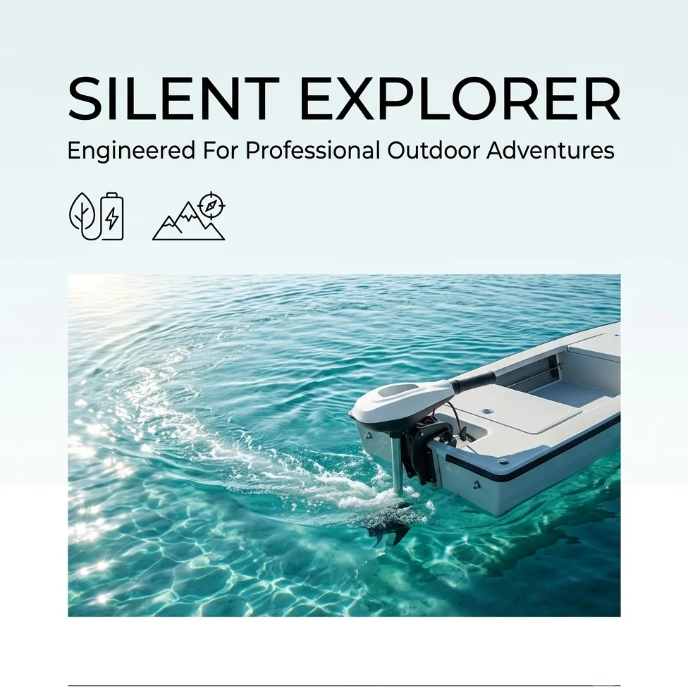 Discount Electric Outboard Motor Trolling Engine Sleek White Black Brushless Boat Propeller Marine Propulsion Kayak Thruster